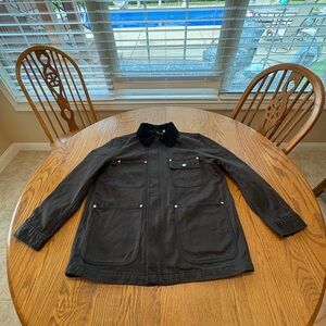 Arket Dark Gray Cotton Chore Field Jacket Black Collar size EU 46 US Men’s S